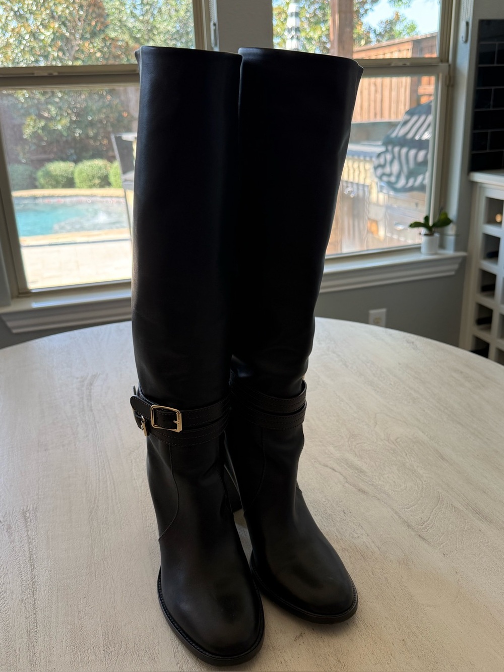 Gianvito Rossi Brown Knee-High Buckle Riding Boots